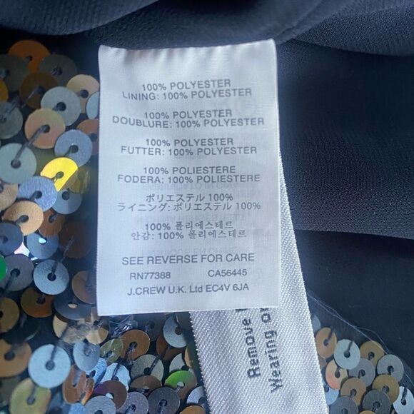 J.Crew Collection Romper Sequin Black Size 6 Low Back Lined Pockets - Picture 8 of 16